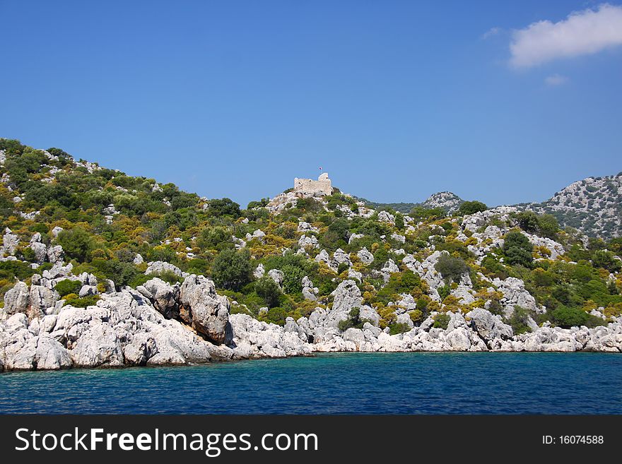 Rock and sea in Turkey