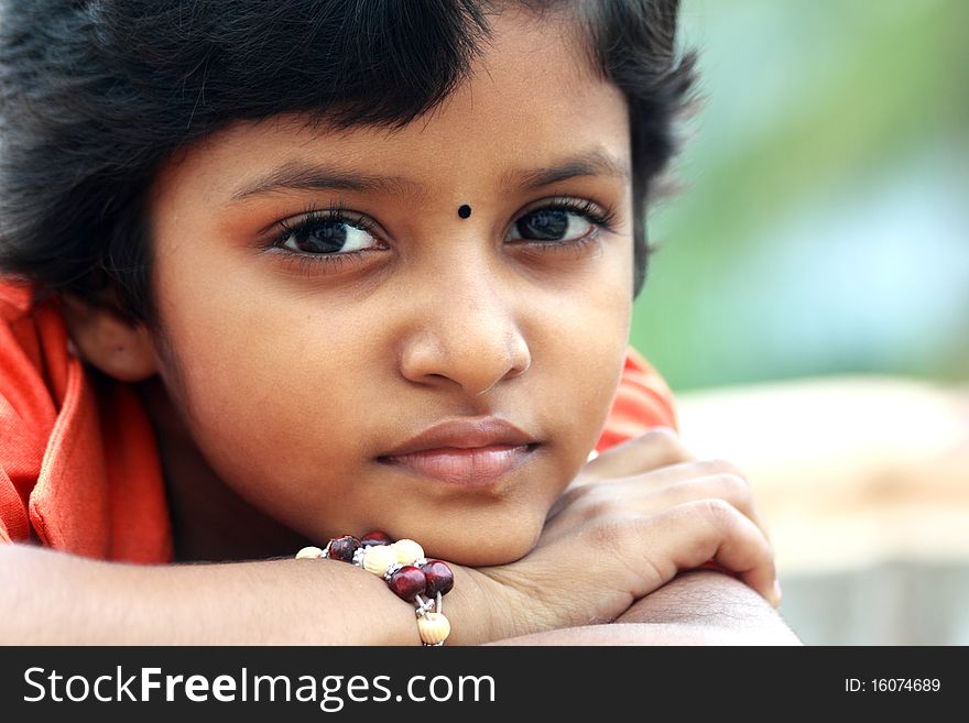 Portrait Of Indian Teenage Girl Posing to Camera