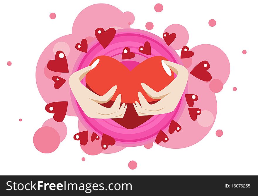 Image of hands which hug of hearts on valentine day. Image of hands which hug of hearts on valentine day.