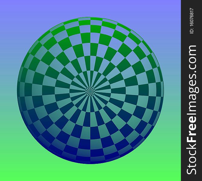 A gradient green blue background with a big blue green ball,sphere. A gradient green blue background with a big blue green ball,sphere