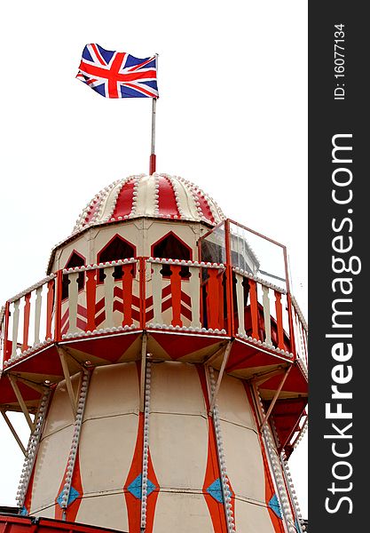 The Top of a Helter Skelter Fun Fair Ride.