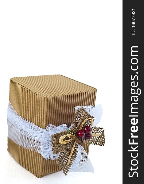 Christmas decorated gift boxes on white background. Christmas decorated gift boxes on white background