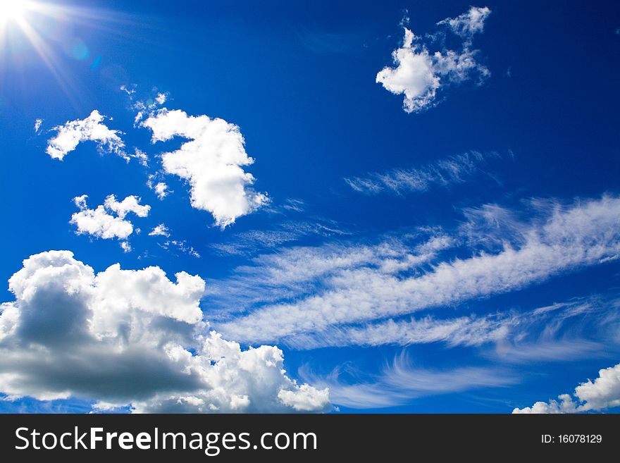 Cumulus Clouds In Blue Sky