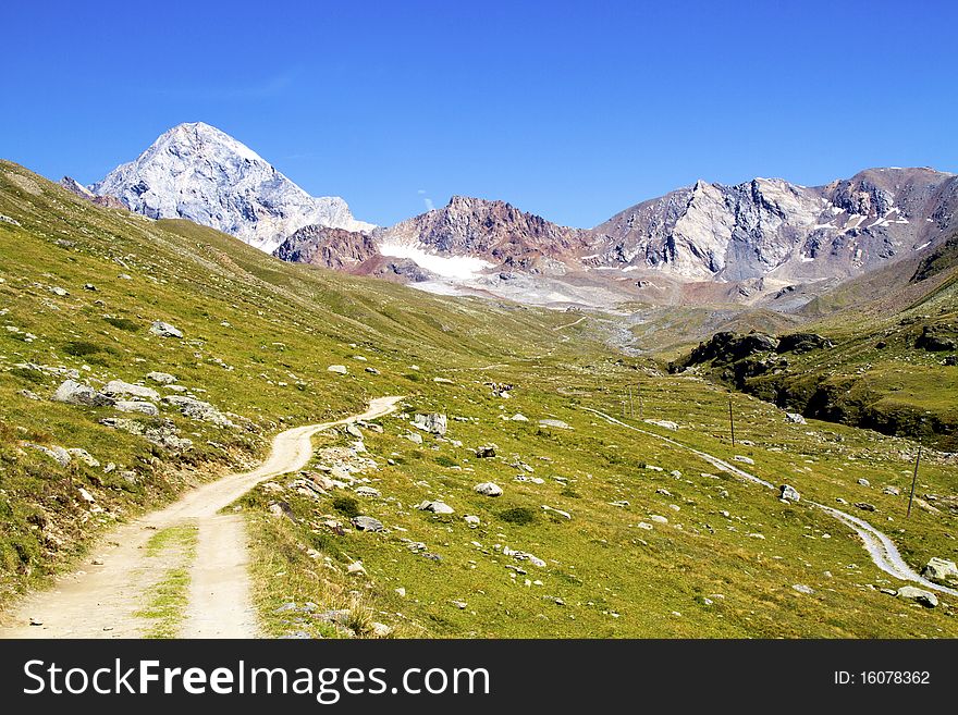 Mountain trail in Alta Valtellina. Mountain trail in Alta Valtellina