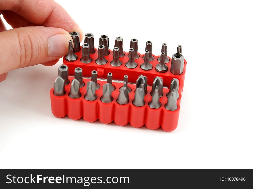 Stock pictures of interchangable tips in screwdrivers. Stock pictures of interchangable tips in screwdrivers