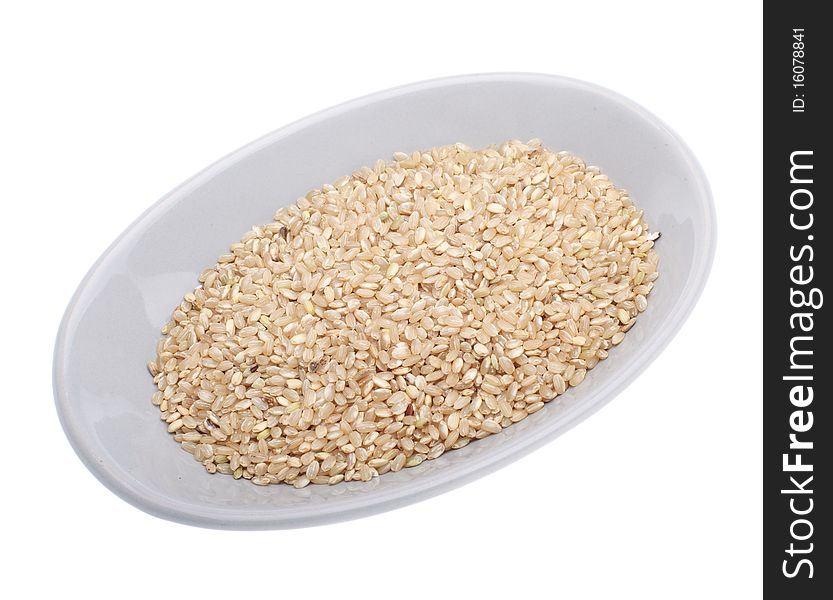 Uncooked organic brown rice