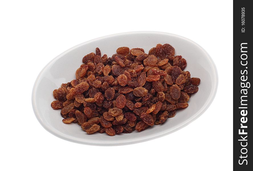 Raisins isolated over white background