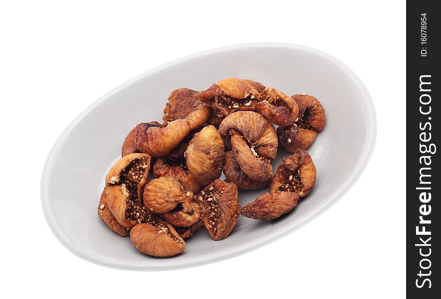 Dried figs isolated over white background