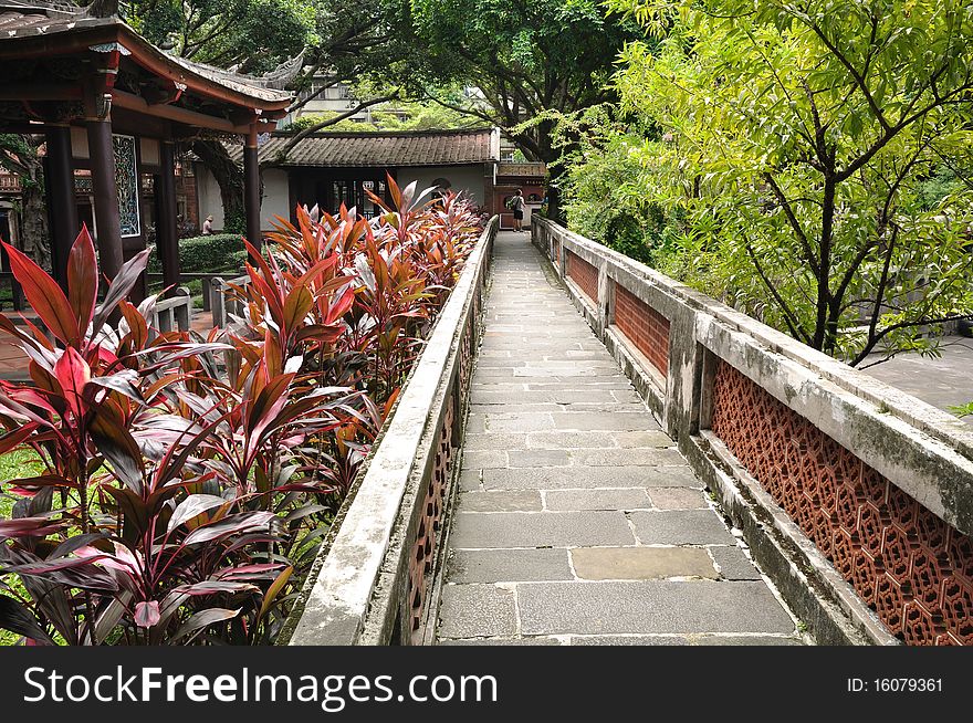 It is a path at the chinese garden