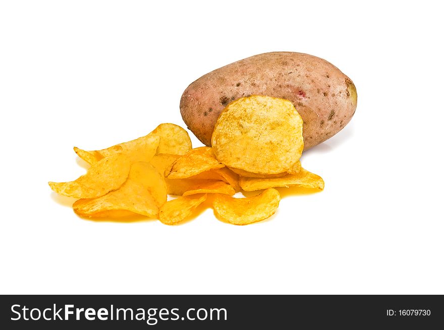 Fried potatoe isolated on white