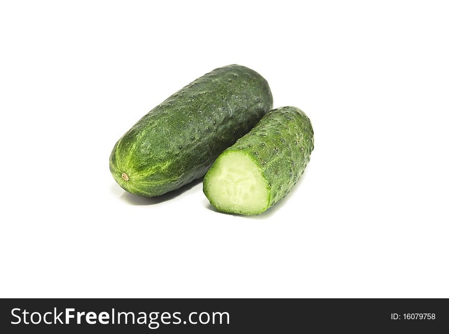 Raw cucumber isolated on white