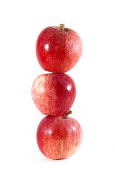 Three Gala Apples Balanced On Each Other Royalty Free Stock Photo Three Gala Apples Balanced On Each Other Royalty Free Stock Photo