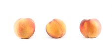 Three Lined Up Fresh Peaches Stock Image Three Lined Up Fresh Peaches Stock Image