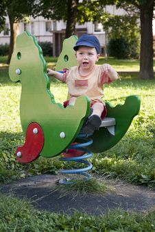 Child In Playground Royalty Free Stock Photo Child In Playground Royalty Free Stock Photo