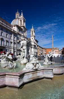 Fontana Dei Quattro Fiumi Stock Photography