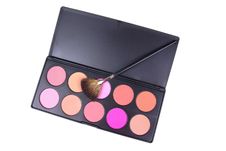 Make-up Brush On Eyeshadows Palette Stock Image Make-up Brush On Eyeshadows Palette Stock Image