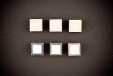 Six Blank Toy Cubes Royalty Free Stock Photography