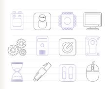 Computer And Mobile Phone Elements Icon Stock Images Computer And Mobile Phone Elements Icon Stock Images
