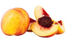 Whole Nectarine And Cut On Shares With A Stone Stock Image Whole Nectarine And Cut On Shares With A Stone Stock Image