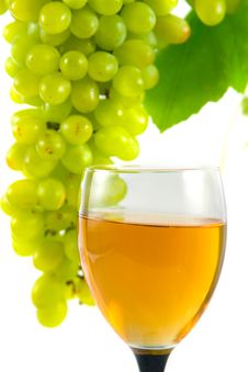 Glass Of Wine And Grapes Royalty Free Stock Photos