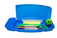 Blue Pencil Case Stock Image