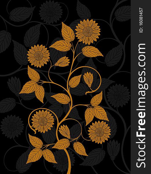 Abstract floral pattern. Vector illustration.