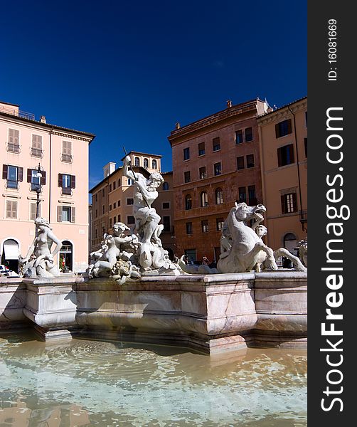 Fountain at Piazza Navona - Navona square in Rome, Italy