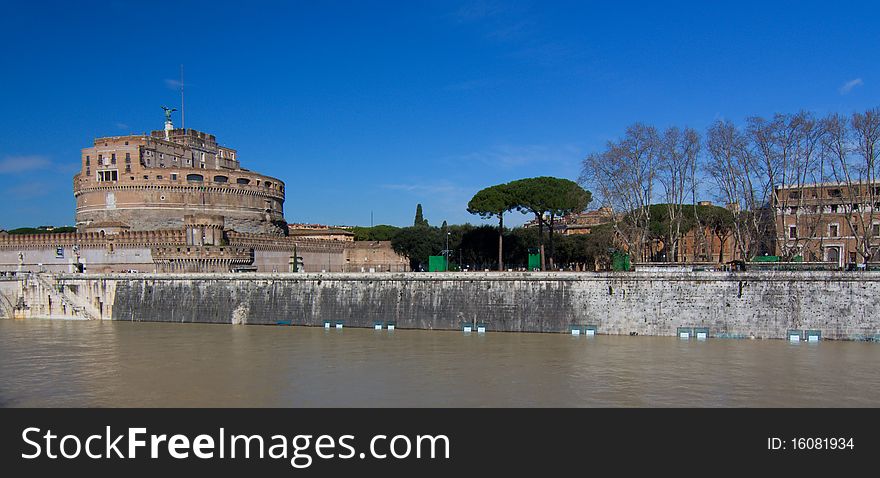 Saint' Angelo Bridge and Castle Sant Angelo in Rome