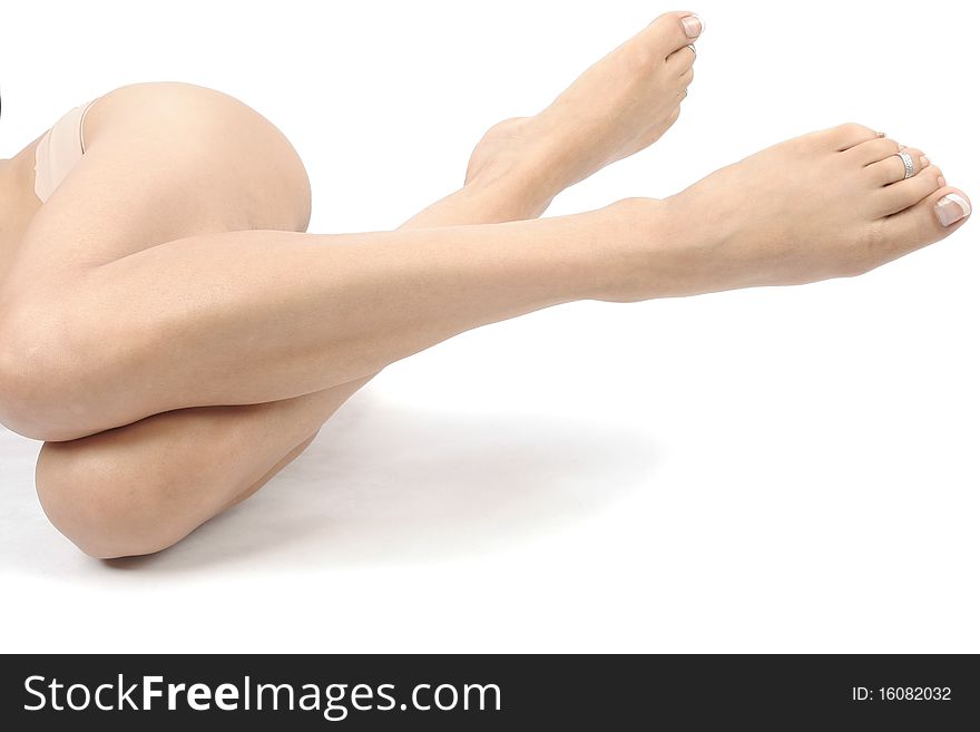 Woman Legs Isolated Over White