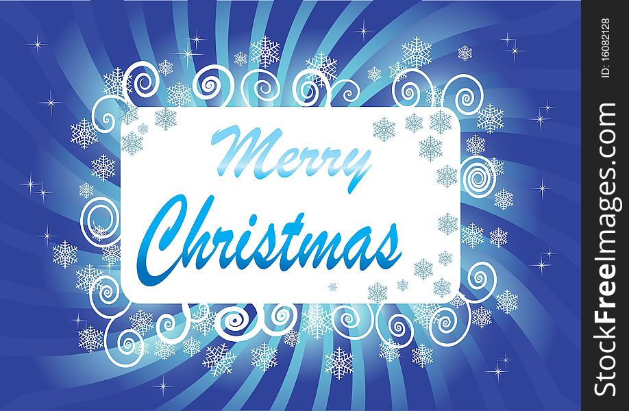 Blue Christmas Banner. Vector Illustration.