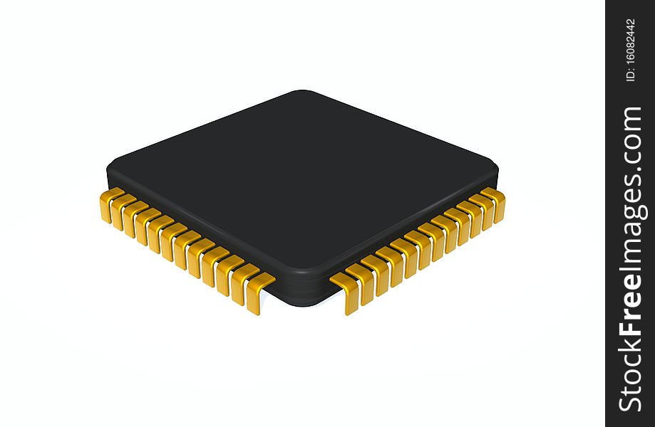 3d rendered illustration of a computer Chip