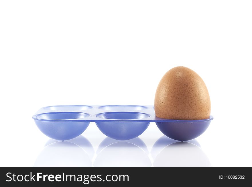 Egg the chicken isolated on white