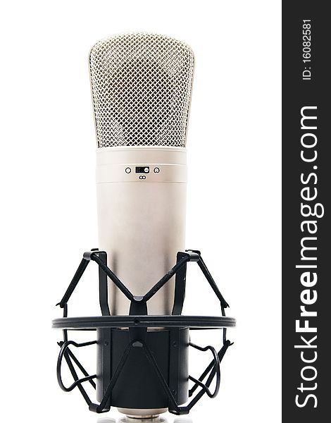 Studio microphone on white background