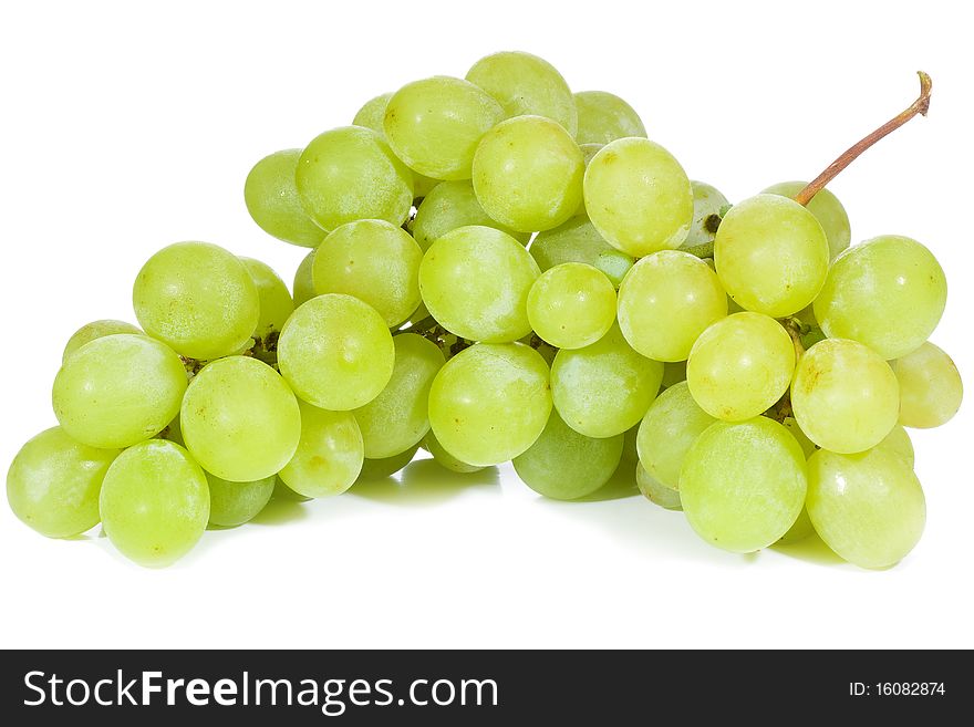 Green grape on white background