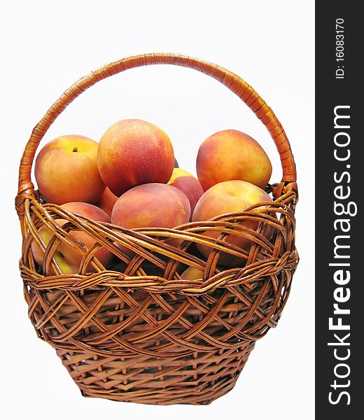 Basket Full Of Peaches Fruit