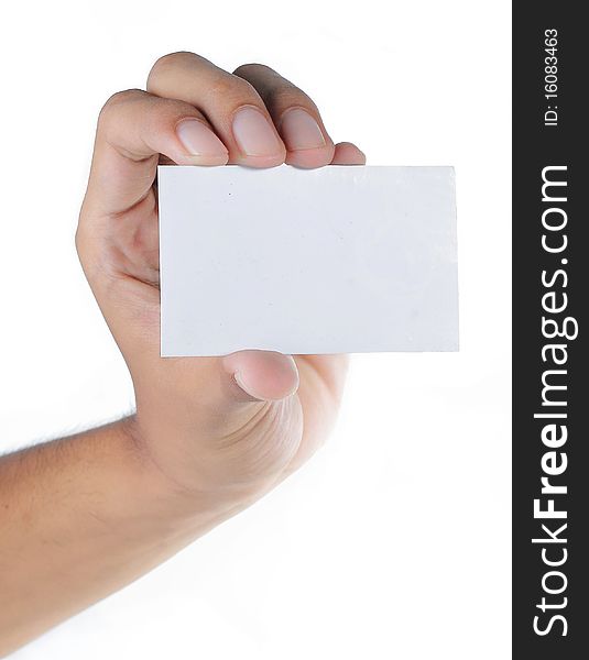 Gesture of hand giving card