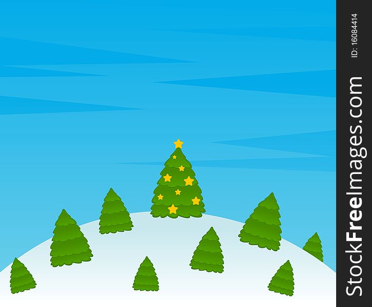 Cartoon funny fir-trees for a design