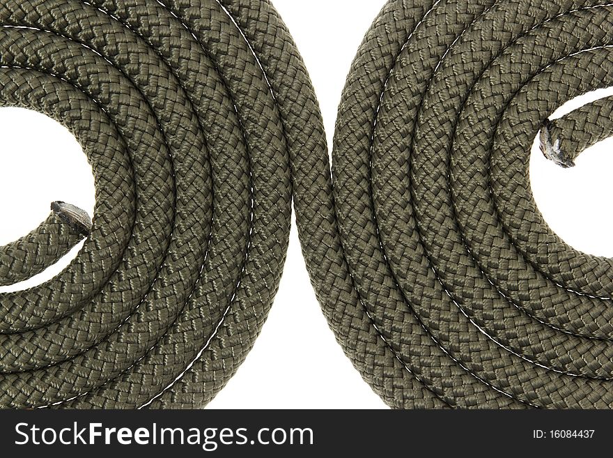 Rope closeup composition isolated on white background