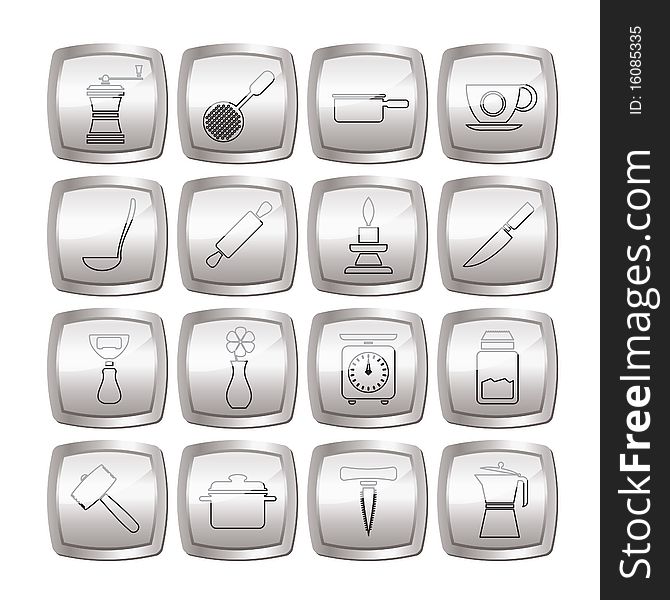 Kitchen and household tools icons -  icon set