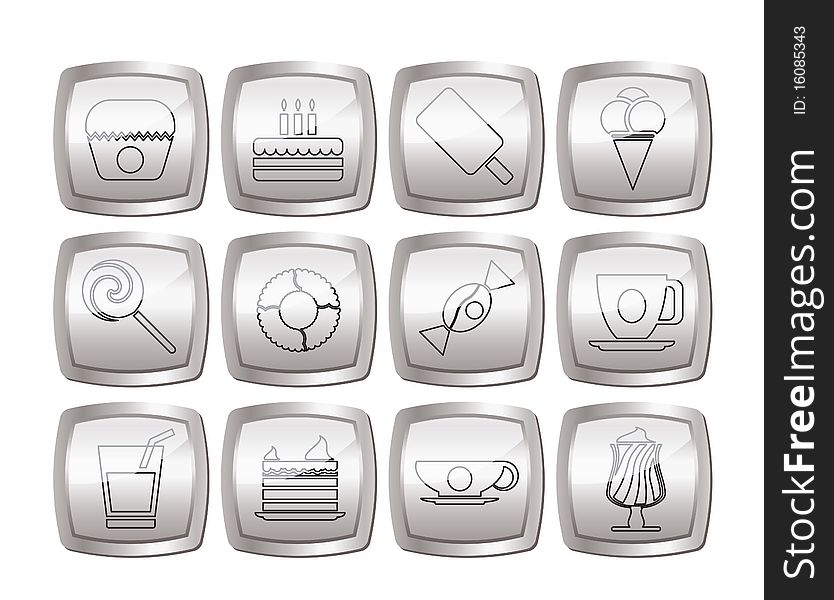 Sweet food and confectionery icons - icon set