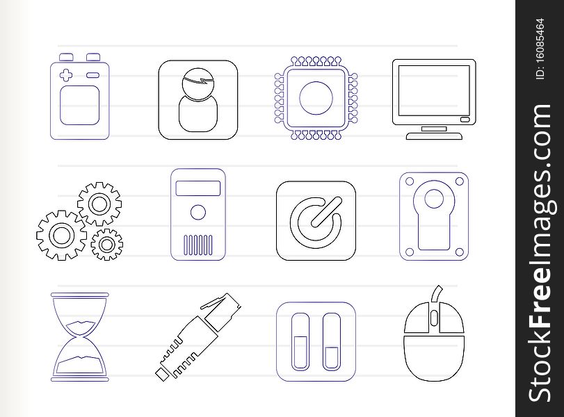 Computer and mobile phone elements icon - icon set