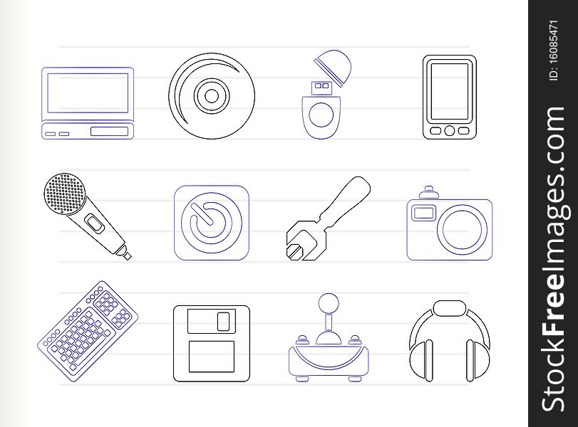 Computer And Mobile Phone Equipment Icons