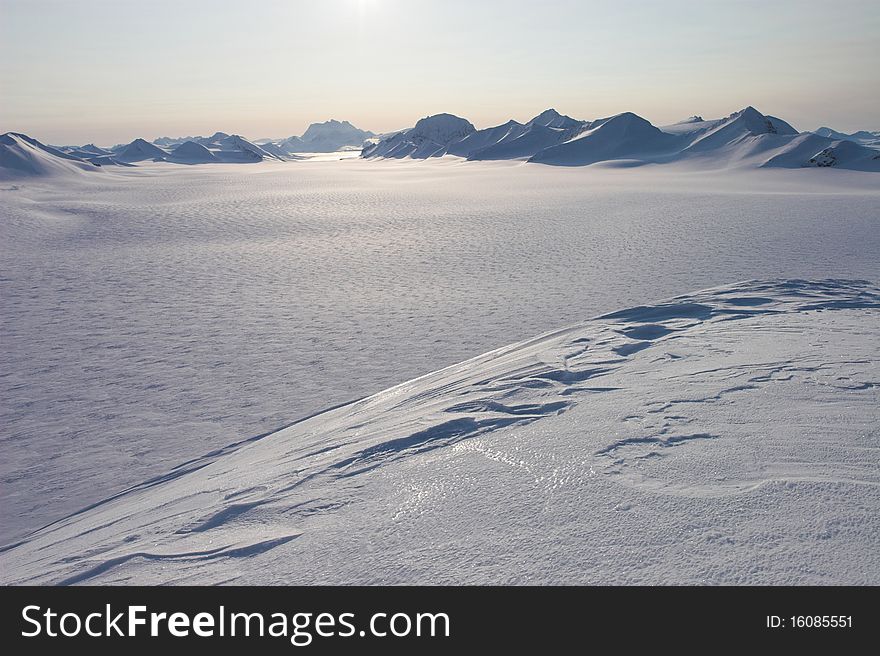 Arctic winter landscape - Spitsbergen, Svalbard. Arctic winter landscape - Spitsbergen, Svalbard