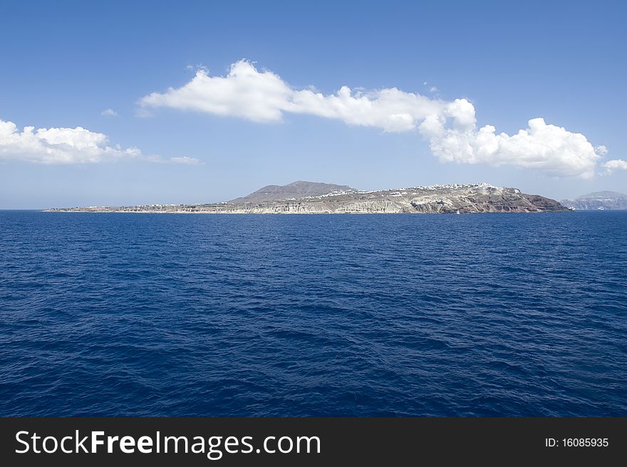 Gorgeous view of romantic Santorini's coast. Greece.