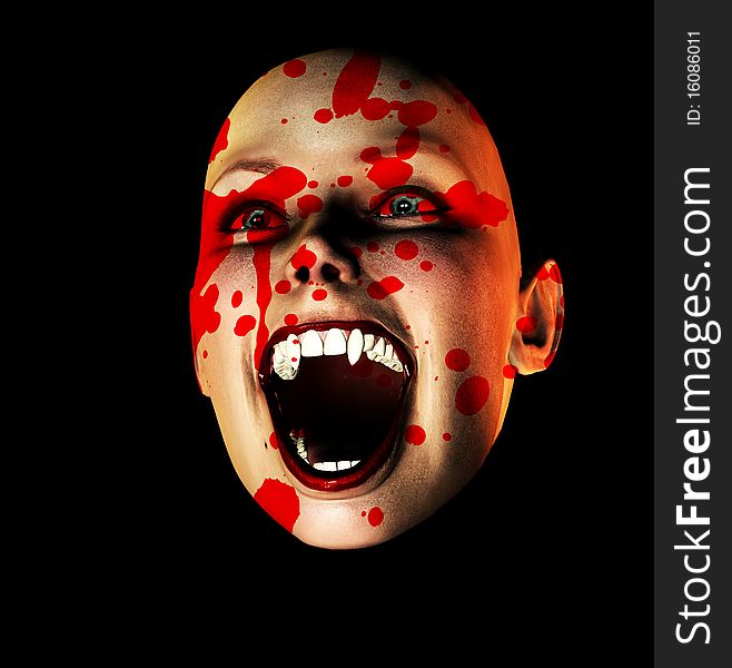 An image of a vampire face covered in blood. An image of a vampire face covered in blood.