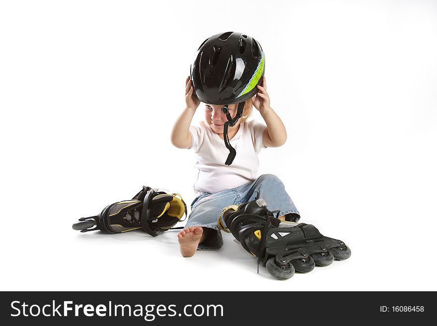 Cute Toddler With Rollerskates