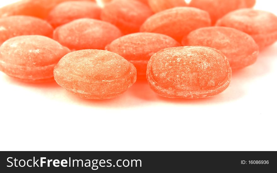 Fruit drops isolated on white