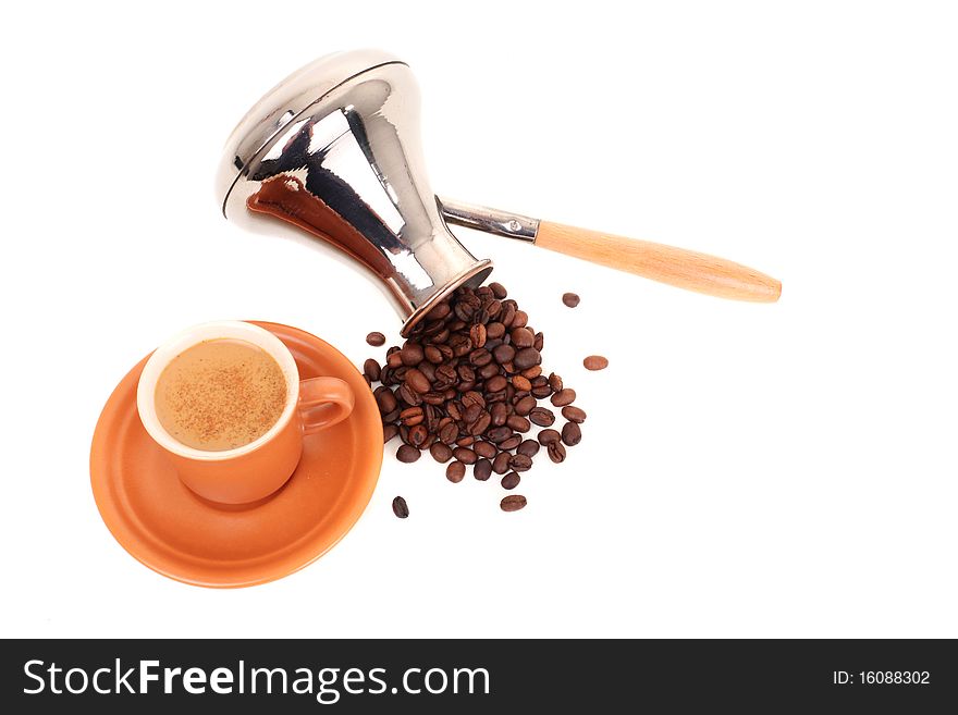 Old coffee maker isolated on a white background