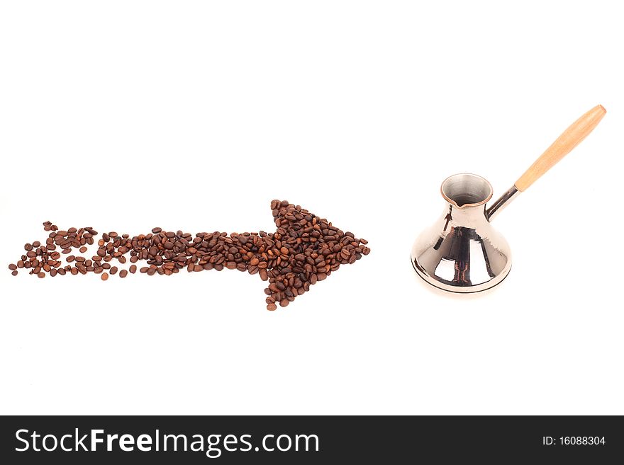 Old coffee maker isolated on a white background