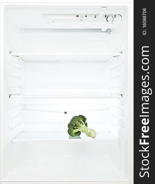 On Boquet Of Broccoli In The Refrigerator